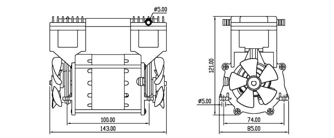 HP-200V活(huo)塞(sai)真(zhen)空(kong)泵 尺(chi)寸(cun)圖